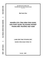 Nghiên cứu tình hình ứng dụng giải pháp quản trị doanh nghiệp trong môi trường việt nam 