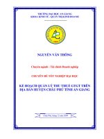 Kế hoạch quản lý thu thuế GTGT trên địa bàn huyện châu phú tỉnh an giang 