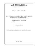 Xây dựng chương trình tính toán thiết kế lò hơi công nghiệp đốt than