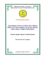 Giải pháp tăng cường huy động tiền gửi tiết kiệm tại ngân hàng TMCP phát triển mê kông 