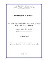 Xử lý chất thải chăn nuôi quy mô hộ gia đình bằng công nghệ sinh thái 