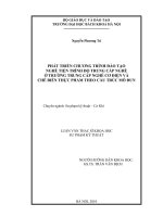 Phát triển chương trình đào tạo nghề tiện trình độ trung cấp nghề ở trường trung cấp nghề cơ điện và chế biến thực phẩm theo cấu trúc mô đun 