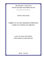 Nghiên cứu sự thay đổi một số tính chất cơ học của chỉ may sau khi may 