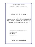 Kế toán xác định kết quả hoạt động kinh doanh tại công ty TNHH phước hải thanh điệp 