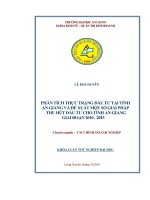 Phân tích thực trạng đầu tư tại tỉnh an giang và đề xuất một số giải pháp thu hồi đầu tư cho tỉnh an giang giai đoạn 2010 2015 