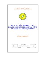 Kế toán xác định kết quả hoạt động kinh doanh tại công ty TNHH DV hạnh duy 