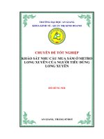 Khảo sát nhu cầu mua sắm ở metro long xuyên của người tiêu dùng long xuyên 
