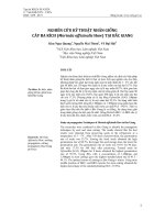 Nghiên cứu kỹ thuật nhân giống cây ba kích (Morinda officinalis How) tại Bắc Giang