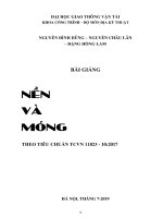 Bài giảng Nền và móng theo tiêu chuẩn TCVN 11823-10:2017 - Chương 1: Móng nông