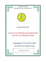 Kế toán xác định kết quả kinh doanh tại công ty TNHH MTV cơ bản 