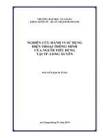 Nghiên cứu hành vi sử dụng điện thoại thông minh của người tiêu dùng tại thành phố long xuyên 