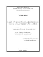 Nghiên cứu ảnh hưởng của một số thông số trên bộ cắt lọc tới chất lượng sợi ống 