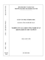 Nghiên cứu lựa chọn công nghệ xử lý kháng khuẩn cho vải pêcô 