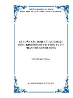 Kế toán xác định kết quả hoạt động kinh doanh tại công ty cổ phần thế giới di động 