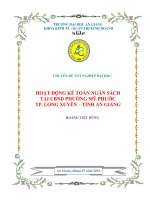 Hoạt động kế toán ngân sách tại ủy ban nhân dân phường mỹ phước TP long xuyên tỉnh an giang 