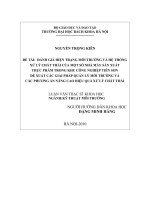 Đánh giá hiện trạng môi trường và hệ thống xử lý chất thải của một số nhà máy sản xuất thực phẩm trong khu công nghiệp tiên sơn 