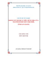 Khảo sát hành vi tiêu dùng bia của người dân huyện chợ mới tỉnh an giang 