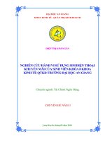 Nghiên cứu hành vi sử dụng sim điện thoại khuyến mãi của sinh viên khóa 8 khoa kinh tế qtkd trường đại học an giang 
