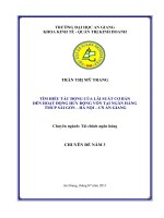 Tìm hiểu tác động của lãi suất cơ bản đến hoạt động huy động vốn tại ngân hàng TMCP sài gòn hà nội cn an giang 
