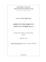 Nghiên cứu công nghệ xử lý hoàn tất vải chống tia UV 