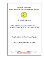 Hoạt động kế toán hành chính sự nghiệp tại trường tiểu học “c” mỹ hội đông 