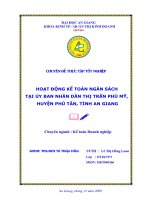 Hoạt động kế toán ngân sách tại ủy ban nhân dân thị trấn phú mỹ huyện phú tân tỉnh an giang 