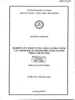 Nghiên cứu phân vùng chất lượng nước các kênh rạch thành phố long xuyên theo chỉ số WQI 