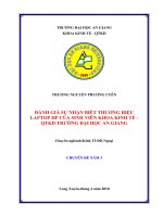 Đánh giá sự nhận biết thương hiệu laptop HP của sinh viên khoa kinh tế QTKD trường đại học an giang 