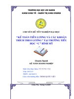 Kế toán tiền lương và các khoản trích theo lương tại trường tiểu học “c” bình mỹ 