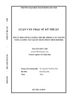 Tối ưu hóa dung lượng cho hệ thống các nguồn năng lượng tái tạo sử dụng phần mềm homer 