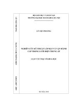 Nghiên cứu kỹ thuật lắp đặt và vận hành cáp trong lưới điện trung áp 