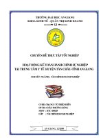 Hoạt động kế toán hành chính sự nghiệp tại trung tâm y tế huyện tân châu tỉnh an giang 