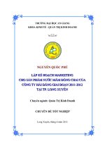 Lập kế hoạch marketing cho sản phẩm nước mắm đóng chai của công ty hải đăng giai đoạn 2011 2012 tại tp long xuyên 