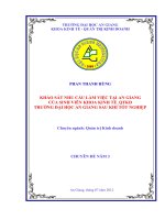 Khảo sát nhu cầu làm việc tại an giang của sinh viên khoa kinh tế QTKD trường đại học an giang sau khi tốt nghiệp 