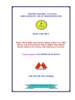 Nghiên cứu mức độ thỏa mãn của khách hàng đối với hoạt động huy động vốn của ngân hàng thương mại cổ phần sài gòn chi nhánh an giang 