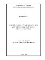 Bước đầu nghiên cứu xây dựng mô hình quản lý môi trường sông phan dựa vào cộng đồng 