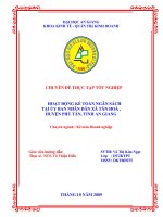 Hoạt động kế toán ngân sách tại ủy ban nhân dân xã tân hòa huyện phú tân tỉnh an giang 