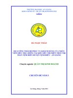 Đo lường thái độ phục vụ khách hàng của nhân viên siêu thị á đông tại khu siêu thị miễn thuế thị trấn tịnh biên huyện tịnh biên an giang 