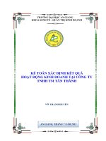 Kế toán xác định kết quả hoạt động kinh doanh tại công ty TNHH TM tân thành 