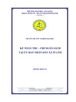 Kế toán thu chi ngân sách tại ủy ban nhân dân xã ô lâm 