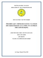 Tìm hiểu quy trình bán hàng và chăm sóc khách hàng của công ty cổ phần thế giới di động 