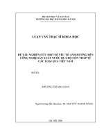 Nghiên cứu một số yếu tố ảnh hưởng trong công nghệ sản xuất nước quả lên men có độ cồn thấp từ các loại quả việt nam 