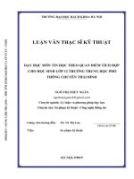 Dạy học môn tin học theo quan điểm tích hợp cho học sinh lớp 12 trường trung học phổ thông chuyên thái bình 