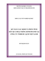 Kế toán xác định và phân tích kết quả hoạt động kinh doanh tại công ty TNHH du lịch việt xanh 