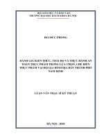Đánh giá kiến thức thái độ và thực hành an toàn thực hành an toàn thực phẩm trong lựa chọn chế biến thực phẩm tại hộ gia đình địa bàn thành phố nam định 