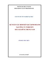 Kế toán xác định kết quả kinh doanh tại công ty TNHH MTV đấu giá dũng trung nam 