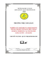 Nghiên cứu thái độ của khách hàng đối với mạng điện thoại di động mobifone tại thành phố long xuyên an giang 