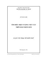 Luận văn thạc sĩ tìm hiểu hiện tượng viết tắt trên báo nhân dân 