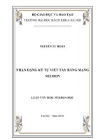 Nhận dạng kí tự viết tay bằng mạng neuron 