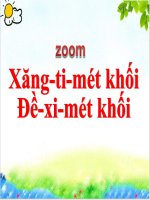 Tuần 23_ Toán _ Xăng ti mét khối, đề xi mét khối- Khối 5